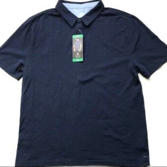 2 for $30 Men’s NAVY SLUB POLO SHIRT NEW WITH TAGS MSRP $30 - Picture 2 of 5
